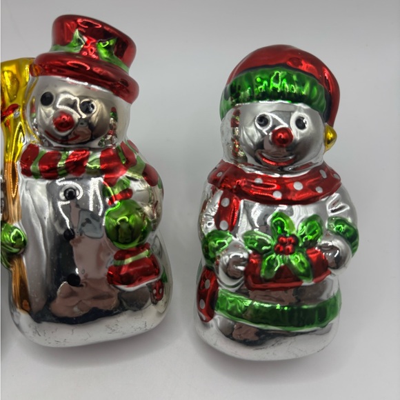 Vintage Jacobson’s Snowman Porcelain Christmas Napkin Rings Set 4 w/ Box - Picture 4 of 11